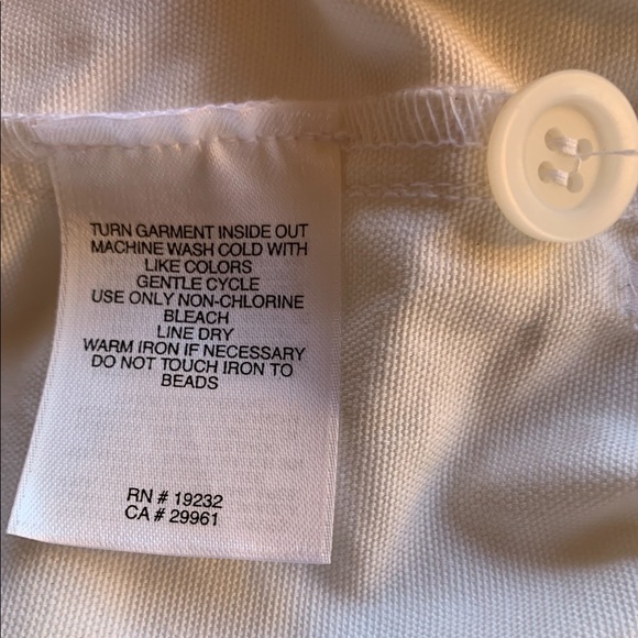 Petite 6 white denim jacket with flowers and beads - Picture 8 of 8